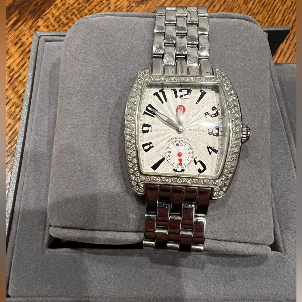 Michele Diamond Watch with Metal Bracelet